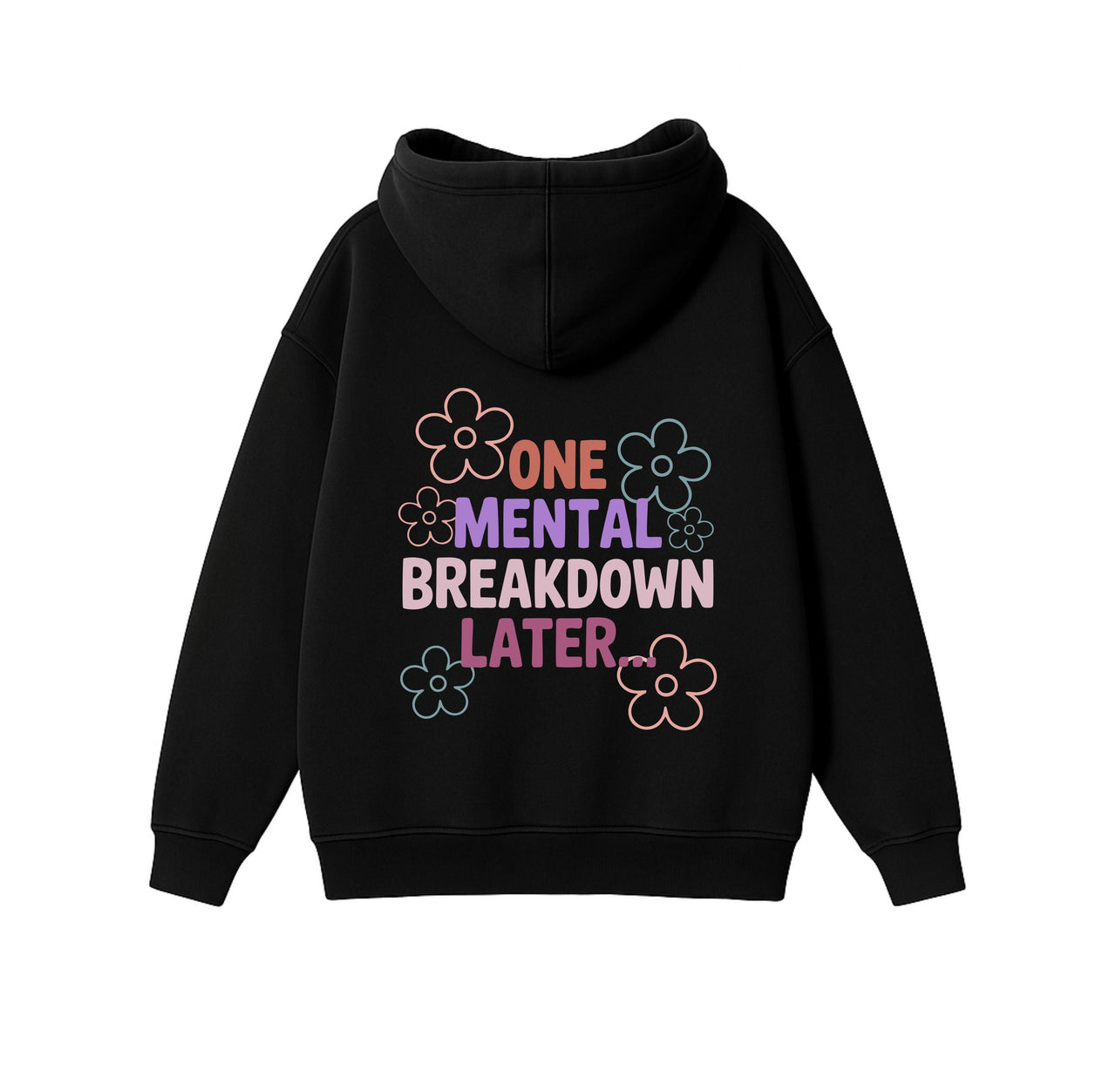 JUODAS OVERSIZED STOROS MEDŽIAGOS DŽEMPERIS "MENTAL BREAKDOWN"