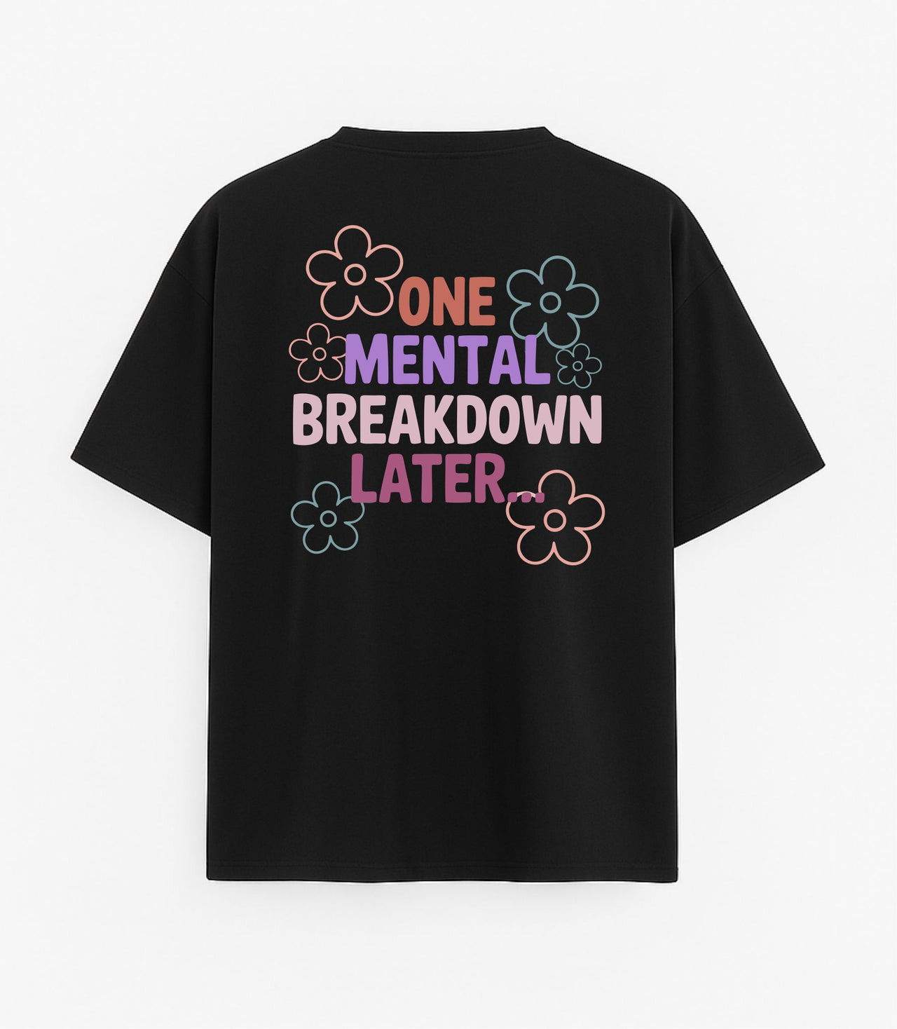 OVERSIZE JUODI MARŠKINĖLIAI "Mental breakdown"