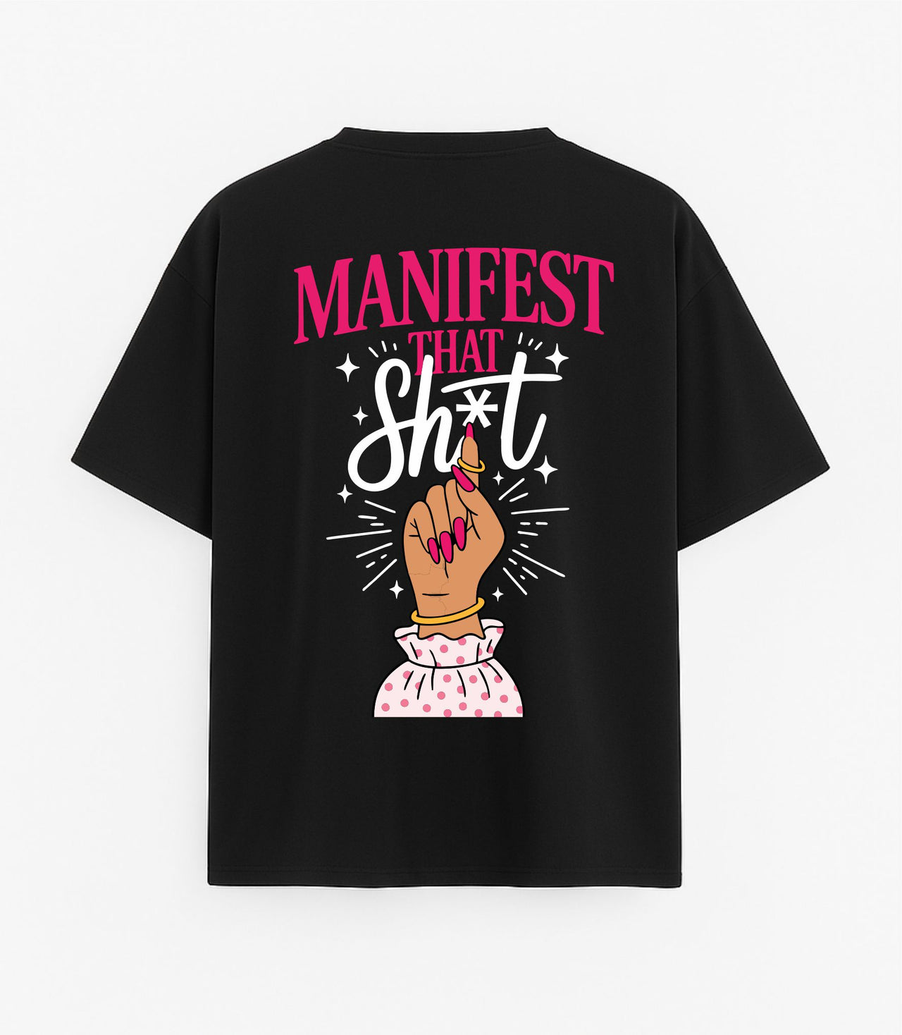 OVERSIZE JUODI MARŠKINĖLIAI "Manifest"