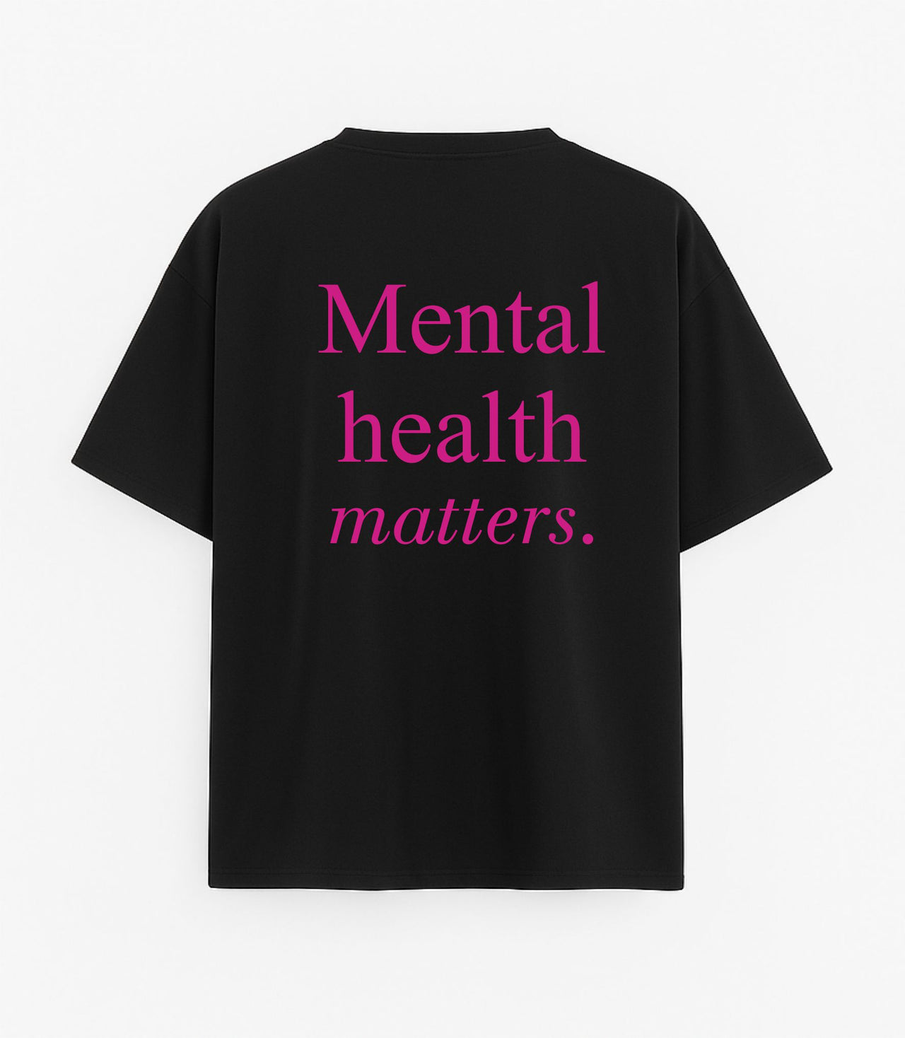 Oversized black T-shirt "Mental health"