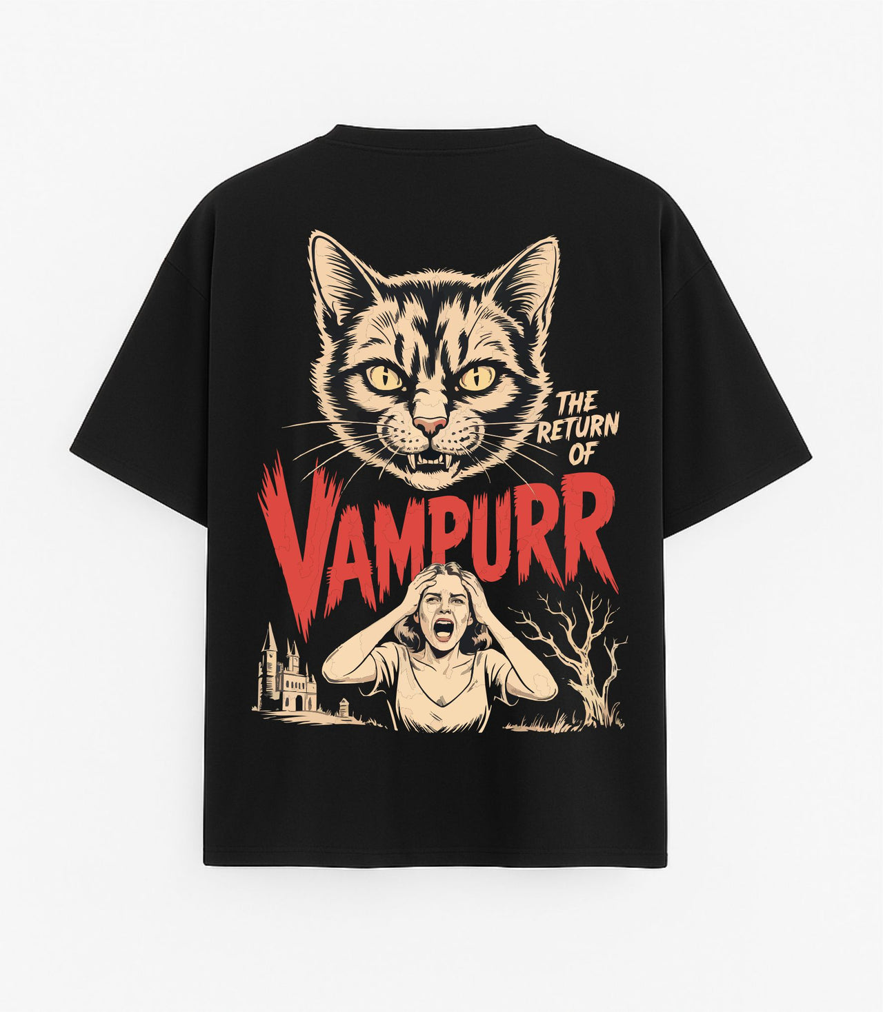 OVERSIZE JUODI MARŠKINĖLIAI "Vampurr"