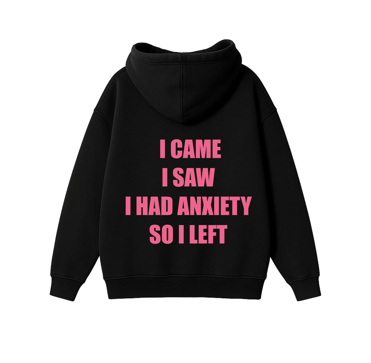 JUODAS OVERSIZED STOROS MEDŽIAGOS DŽEMPERIS "ANXIETY"