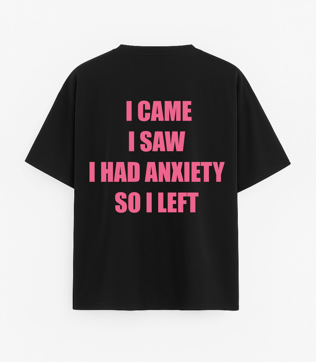 OVERSIZE JUODI MARŠKINĖLIAI "Anxiety"