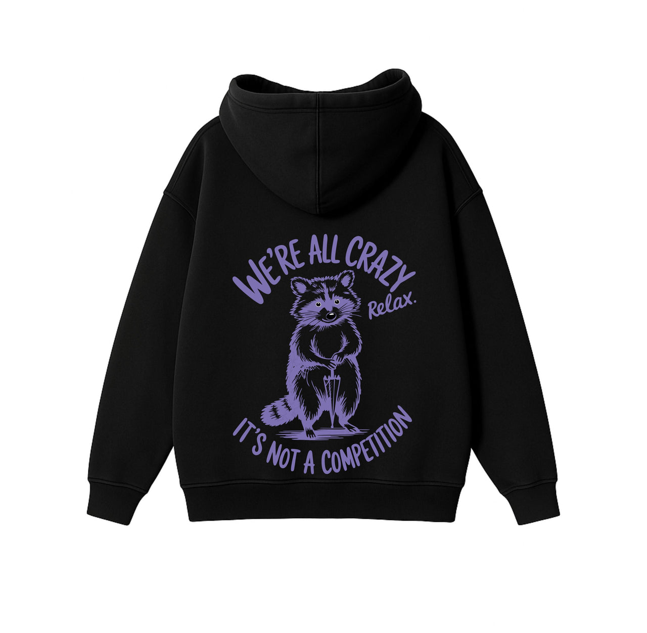 JUODAS OVERSIZED STOROS MEDŽIAGOS DŽEMPERIS "CRAZY"