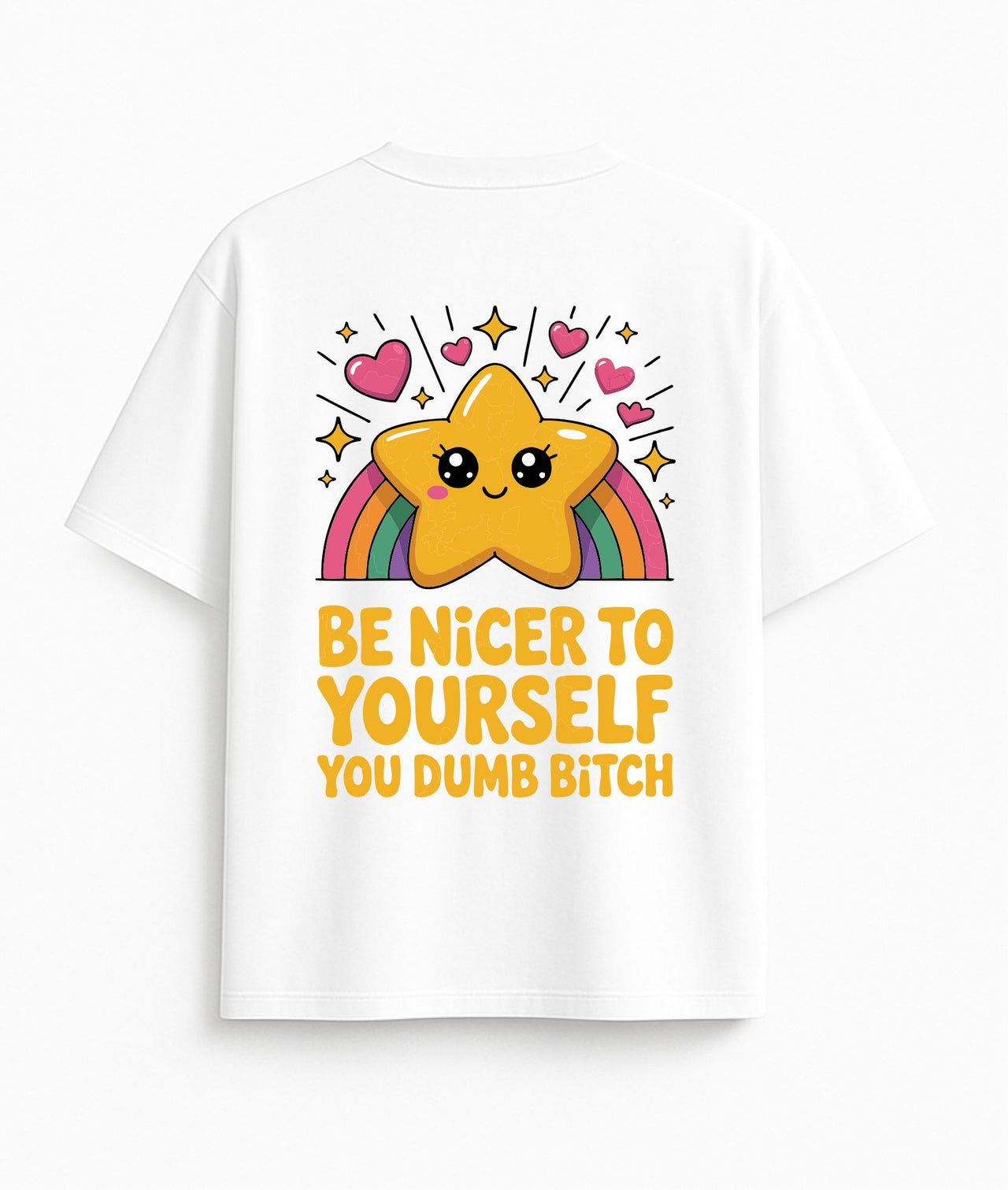 OVERSIZE BALTI MARŠKINĖLIAI "Be nicer"