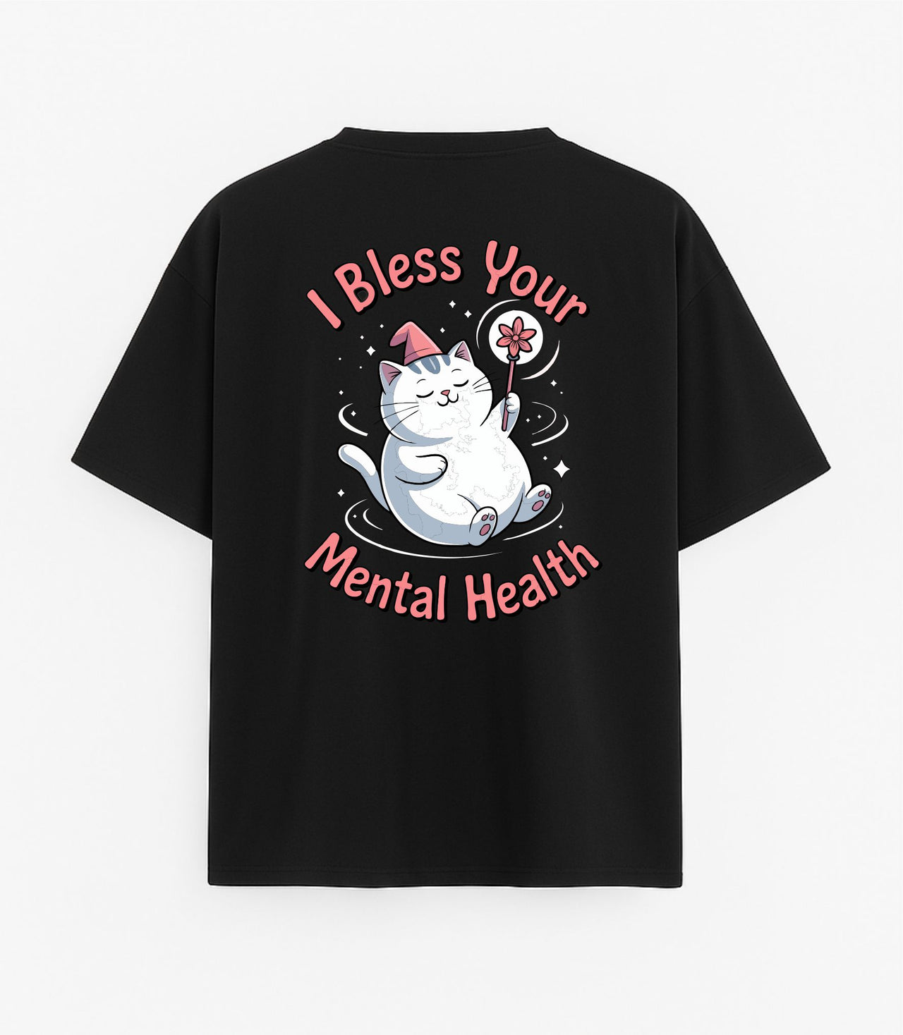 OVERSIZE JUODI MARŠKINĖLIAI "Bless"