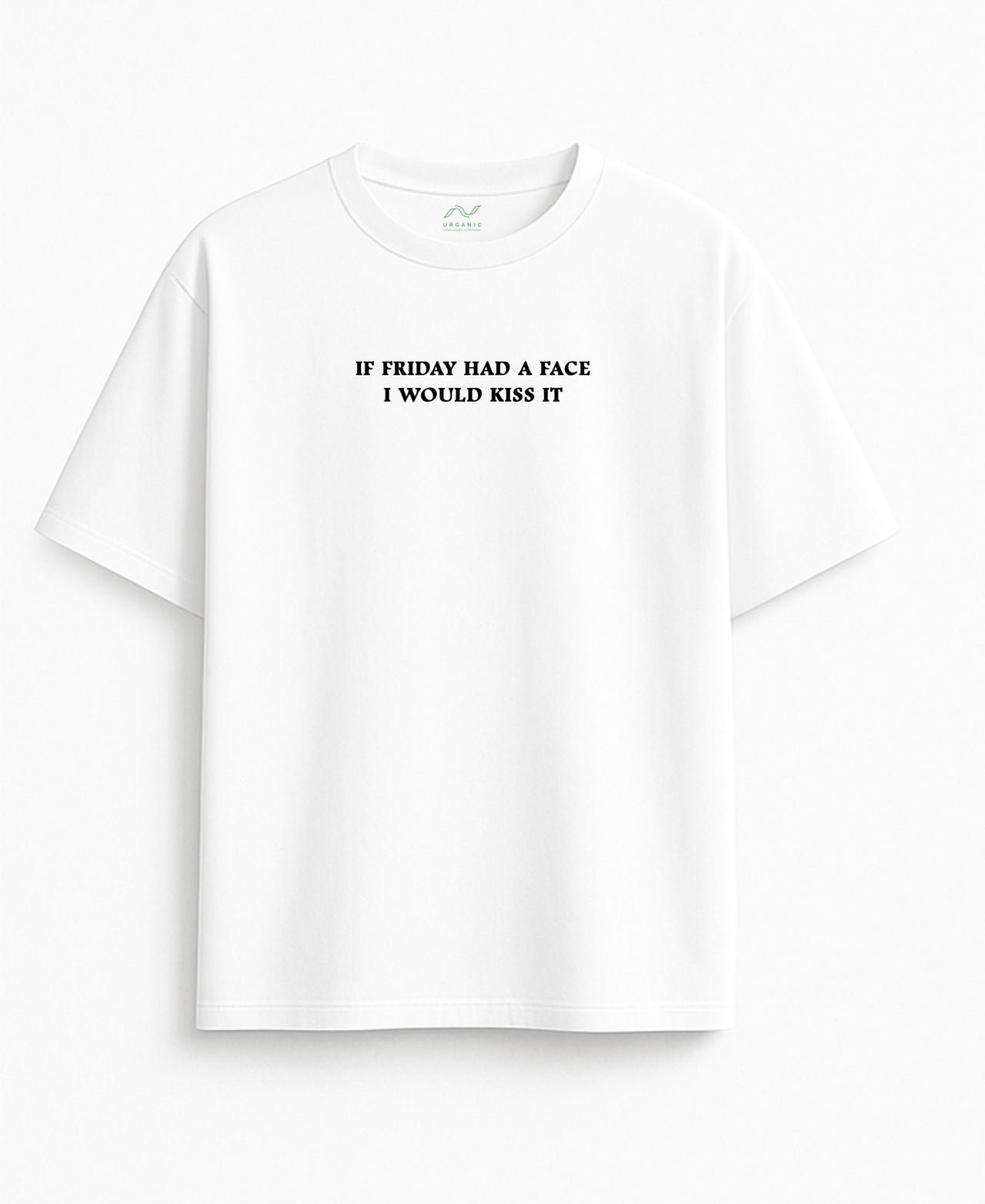Oversized white T-shirt "If friday"