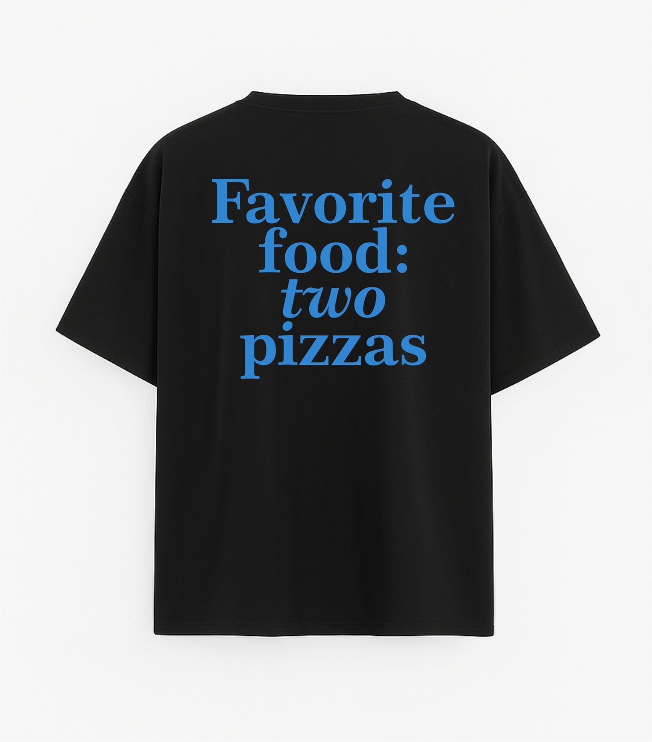 Oversized black T-shirt "Favorite food"