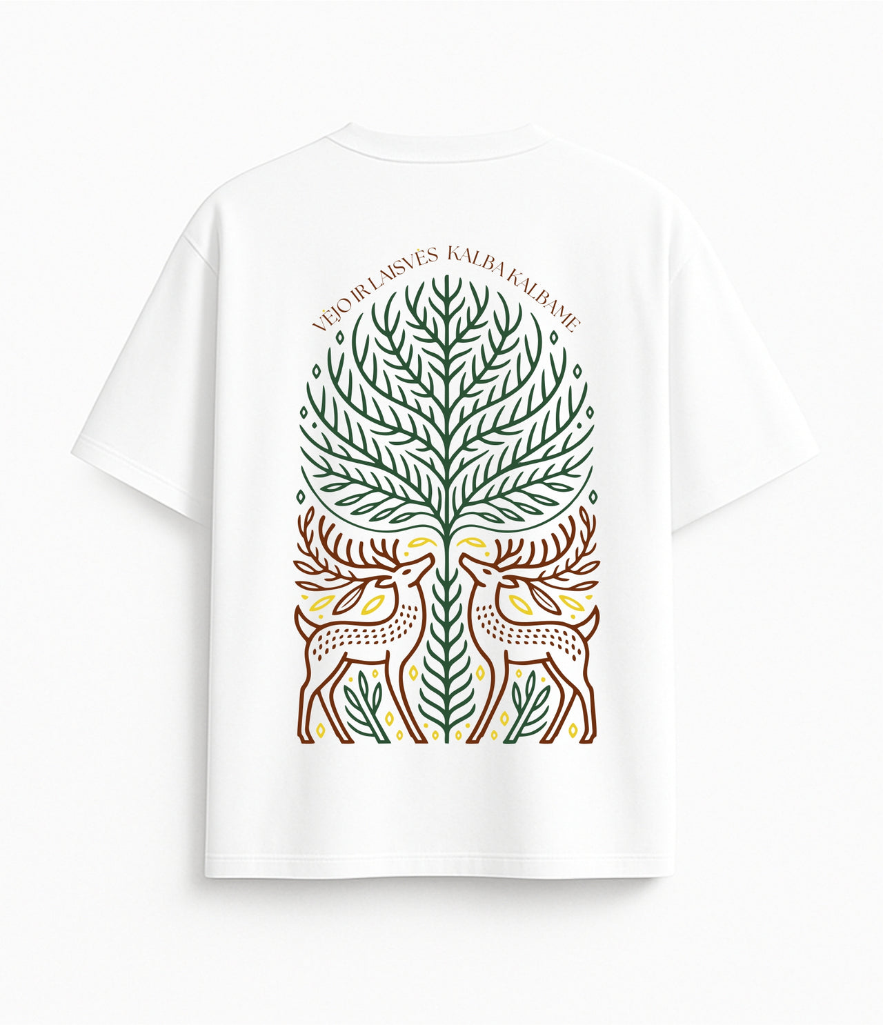 BALTI OVERSIZED MARŠKINĖLIAI "VĖJO IR LAISVĖS KALBA"