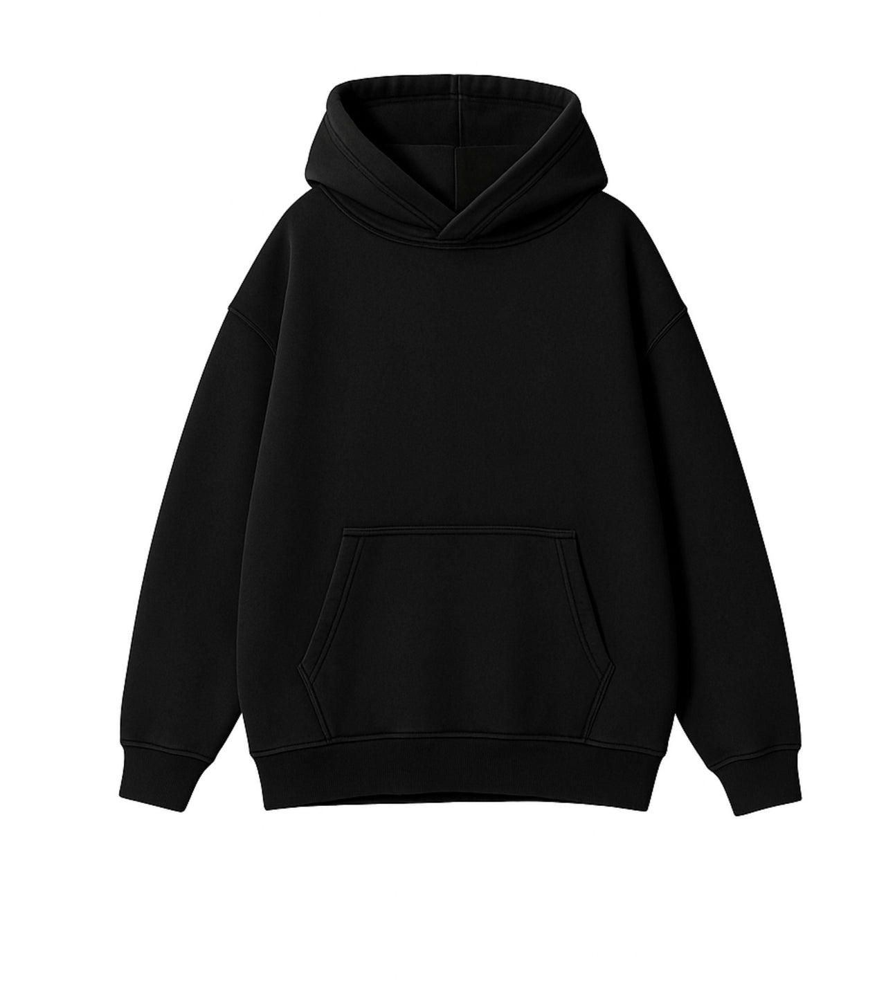 JUODAS OVERSIZED STOROS MEDŽIAGOS DŽEMPERIS "RAMIAI"