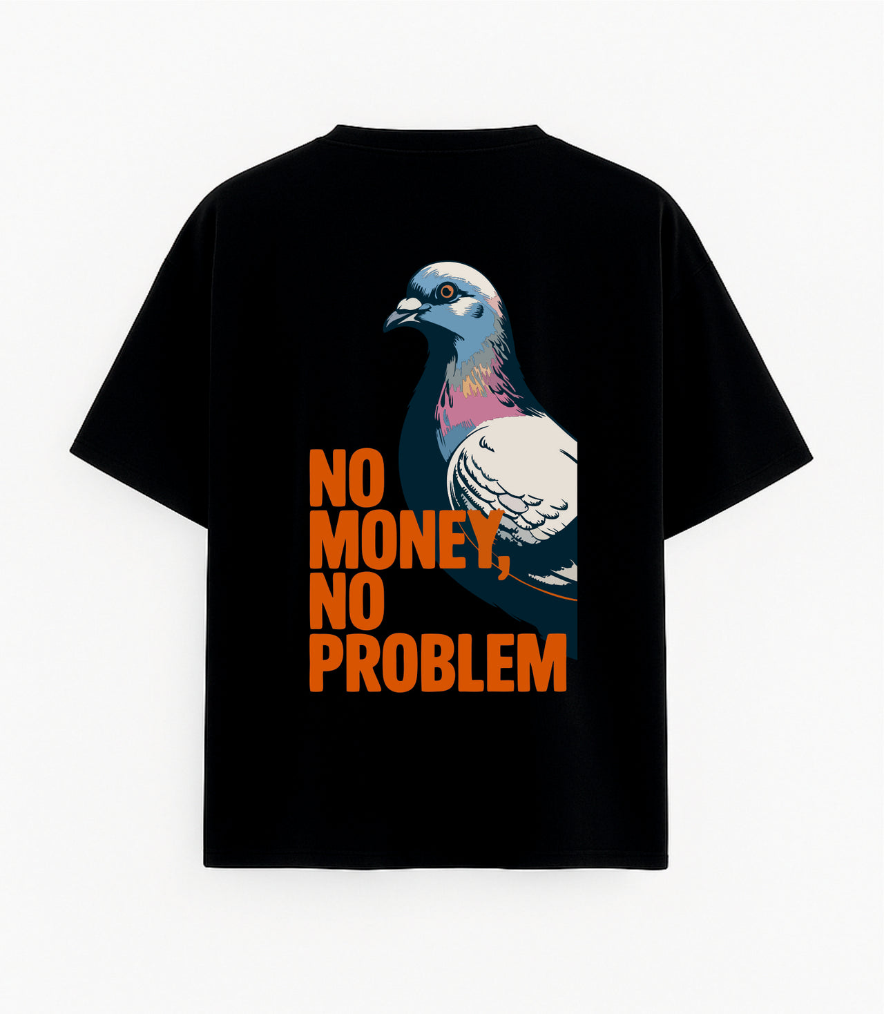 OVERSIZE JUODI MARŠKINĖLIAI "No money"
