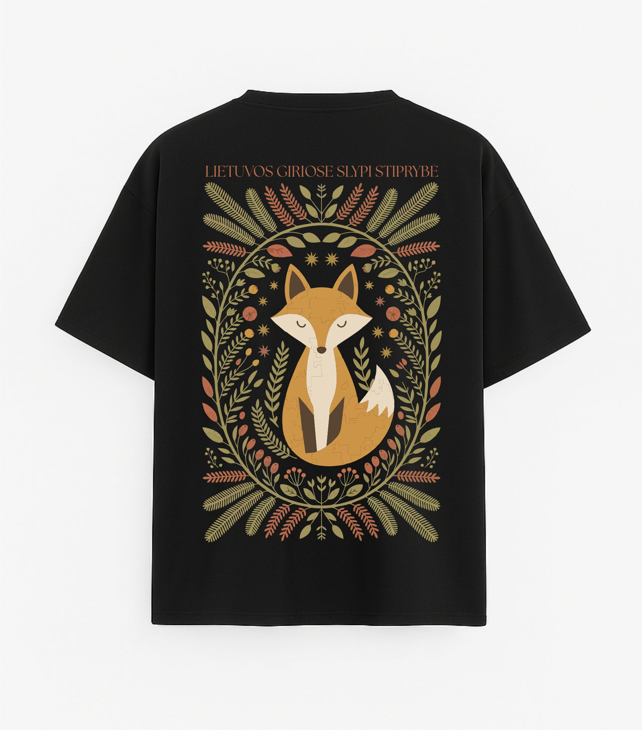 JUODI OVERSIZED MARŠKINĖLIAI "LIETUVOS GIRIOSE"