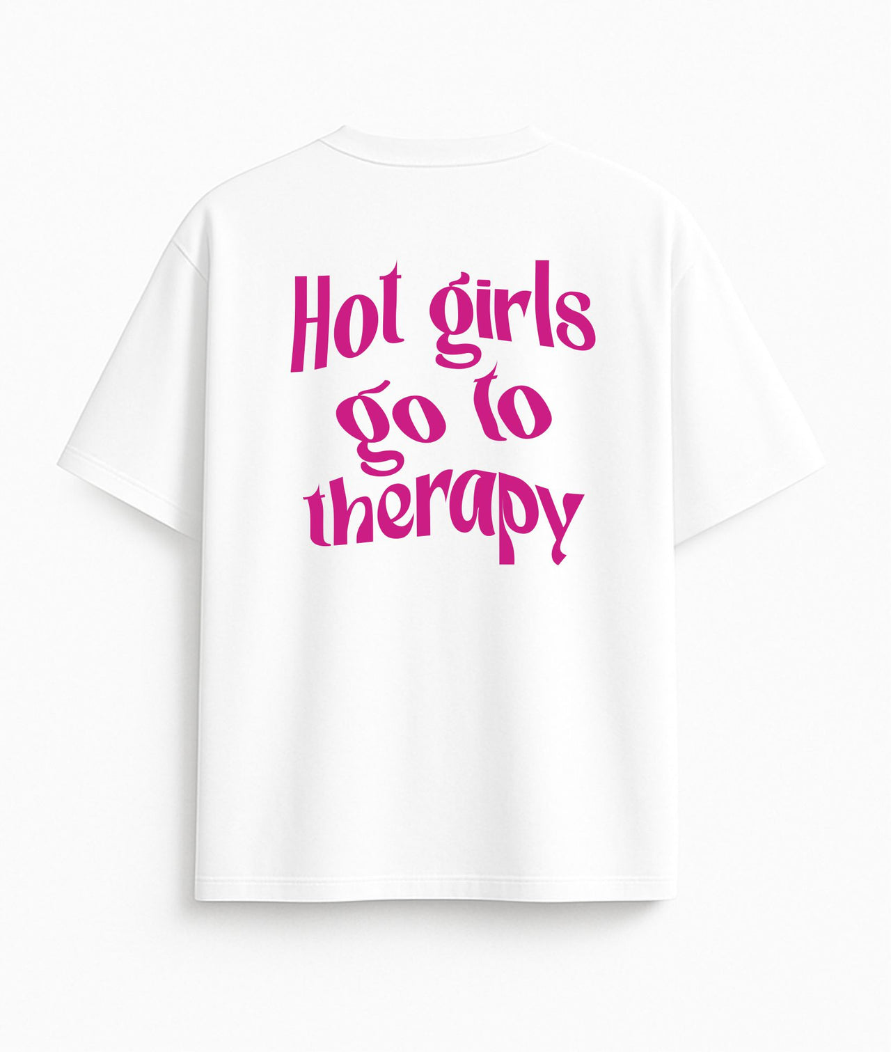 Oversized white T-shirt "Hot girls"