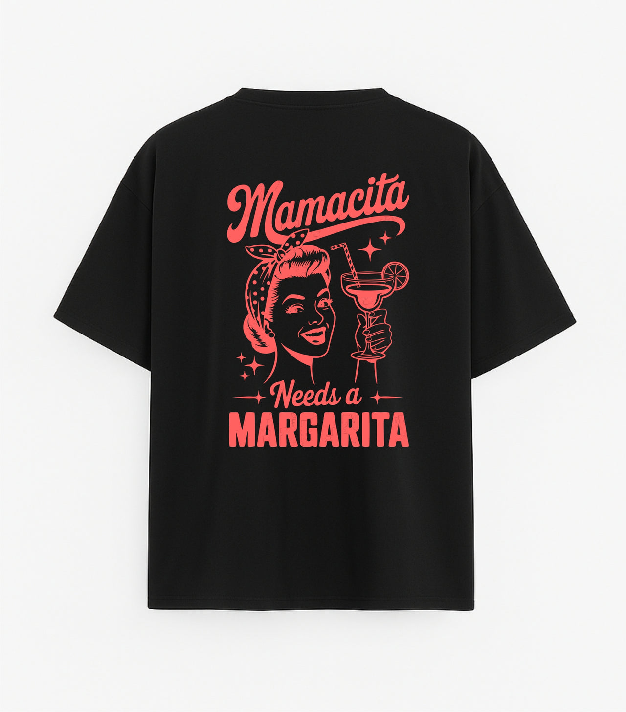 BALTI KLASIKINIAI MARŠKINĖLIAI "MAMA NEEDS A MARGARITA"